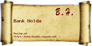 Bank Holda névjegykártya